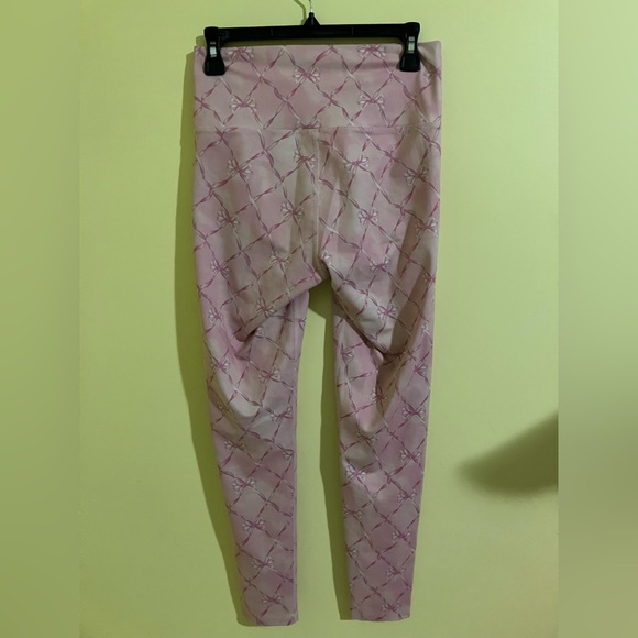 LoveShackFancy x Beach Riot collab pink bow leggings pants size M medium cottage - Picture 7 of 8